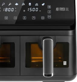 Dubbele Heteluchtfriteuse XXL 2x4L - 2700W met LCD-scherm en 7 Programma's — thumbnail 2