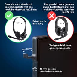 Set van 4 Universele Koptelefoonhouders voor Monitor met Montageaccessoires — thumbnail 5