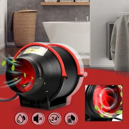 Afzuigventilator - Kanaalventilator - 150mm 80W Kanaal Ventilator - 540m³/h & 2 Snelheden - Met Afstandsbediening & IP44 - Voor Badkamer, Keuken & Kas - Krachtig & Stil in Gebruik — thumbnail 2