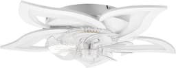 Glitzerlife - Plafond ventilator met verlichting - Dimbare LED ventilator lamp plafond - Stille plafondventilator - 3 kleurtemperaturen - 6 windsnelheden - Timer & nachtmodus - Ø62cm - Wit - Plafondlampen met ventilator woonkamer slaapkamer — thumbnail 3