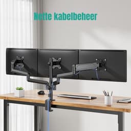 SCH® Monitor Arm 3 Schermen - Monitor Arm - Zwart - 51cm x 36cm x 14cm — thumbnail 4