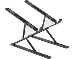Laptop Stand, Aluminium, Height Adjustable, Ventilated Notebook Stand, Foldable Portable Laptop Stand, for All 10-15.6 Inch Laptops and Tablets，zwart