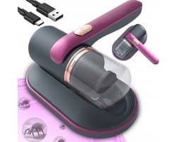 Huisstofmijt Stofzuiger - UV Lamp Sterilisator - Reiniger - Bank & Matras - Tapijt - Meubel & Zetel - Bacterie, Mijt & Schimmel Bestrijder - Zonder Zak - USB-C Opladen - Paars/Grijs