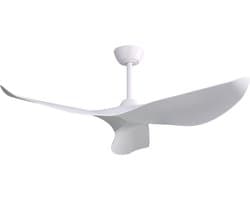 52 inch plafondventilator voor binnenshuis – met afstandsbediening (6 snelheden) – 3 ABS-bladen – witte, omkeerbare DC-motor – ideaal voor de woonkamer