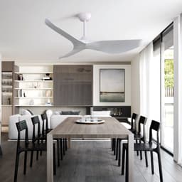 52 inch plafondventilator voor binnenshuis – met afstandsbediening (6 snelheden) – 3 ABS-bladen – witte, omkeerbare DC-motor – ideaal voor de woonkamer — thumbnail 5