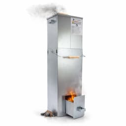 Eurocatch Telescopische Rookoven Vierkant 101 cm - Verzinkt Metalen Rookkast - Smoker voor Buiten met Thermometer en 10 Rookhaken - Rookton voor Vis, Vlees en BBQ Roken — thumbnail 1