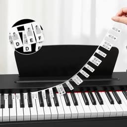 Siliconen Piano Keyboard strip - Voor 61/88 toetsen - Dit zijn géén stickers - Op Maat Te Knippen - Piano Keyboard Note Labels – Wasbaar – Piano Leren Spelen Voor Beginners & Kinderen – Makkelijk schoon te maken. — thumbnail 1