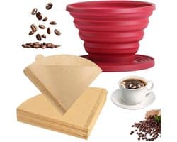 Opvouwbare koffiedruppelaar van siliconen - Draagbaar filter voor verse koffie onderweg