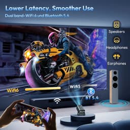 D&A Beamer - Mini Beamer - Projector - Mini Projector - Beamer 4K - Projector Beamer - Full HD - Bluetooth - HDMI - Zwart — thumbnail 2