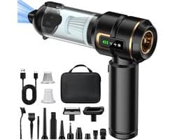 CLVP® Kruimeldief Draadloos - Auto Stofzuiger - Handstofzuiger - Zwart