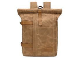 DE LAMASSU® Rolltop Laptop Rugzak 15,6 Inch – Canvas Backpack met Laptopvak – Waterafstotende Rugtas – Rugzak voor Werk, School en Reizen – Unisex