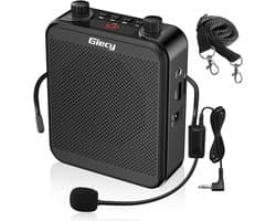 Draagbare spraakversterker met microfoon, hoofdtelefoon, 30 W, oplaadbare batterij, 2800 mAh, krachtig geluidssysteem voor leraren, gidsen, trainers, presentatoren