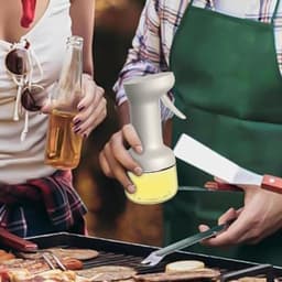 Kookoliesprayfles - Glazen olijfoliesprayfles - Multifunctionele oliefles - Geschikt voor airfryers, picknicks in de buitenlucht en het sprayen van sauzen - Geschikt voor grillen, bakken en koken - 280 ml — thumbnail 4