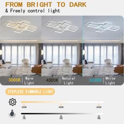 Moderne Rechthoekige Plafondventilator Met LED Verlichting Dimbaar Afstandsbediening Stille Slaapkamer Woonkamer — thumbnail 1