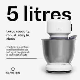 Krachtige Keukenmachine – 1500W Mixer met 5L RVS Kom, Planetaire Kneedfunctie en 12 Snelheden — thumbnail 2