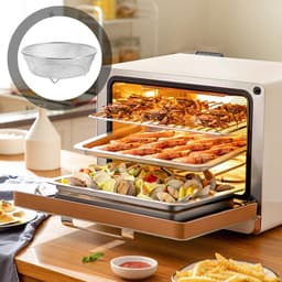 Ronde RVS Plaat voor Airfryer en Oven - Verticaal Grillen — thumbnail 2