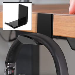 Allecto- Houder voor Hoofdtelefoon - Hanger - Opbergoplossing - Zwart - Ophanghaak - Ruimtebesparend - Gaming Accessoire - Geschikt voor Alle Merken - Muurbevestiging - Gaming Kamer Bureau Montage. — thumbnail 5