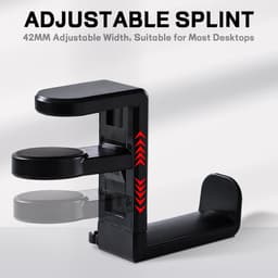 Hoofdtelefoon Houder - Koptelefoonstandaard Tafel - Bureau Organisatie - 360 Graden Draaibaar - 12 x 11 x 5.5 cm - Zwart — thumbnail 4