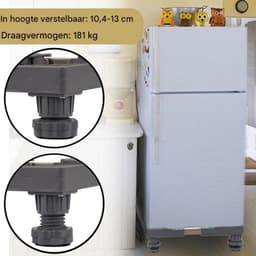 GELLDG Onderstel voor Wasmachine - Verhoging voor Wasdroger, Mini Koelkast en Witgoed - Universeel Instelbaar met Stevige Antislip Stalen Voetjes - Geschikt voor Alle Grote Huishoudapparaten - Metaal - Zonder Specificaties — thumbnail 4