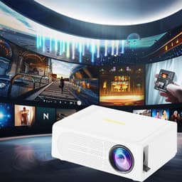 Wit Mini Projector 1080p HD - Draagbare thuisbioscoop met afstandsbediening, Geschikt voor binnen en buiten, HDMI & USB compatibel — thumbnail 2