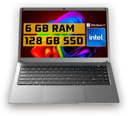 GMR - 14 Inch Ultra Slim Laptop - Intel Celeron - 6GB DDR4 RAM - 128GB SSD - Windows 11 voor Thuis, Office en Studie Notebook — thumbnail 1