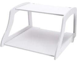 Router Opbergrek - Wandrek Settopbox - Ruimte Besparen - Dubbellaags Hol Ontwerp - 22.5x21.5x14.8cm - Wit