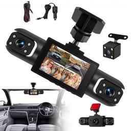 Dashcam - Dashcam Voor Auto - 4-kanaals Auto DVR 1080P - Zwart - 360° & Nachtzicht - Met Parkeermodus & Achteruitrijcamera - Loop opname - 2-inch IPS HD-scherm - Belichtingsaanpassing + Bewegingsdetectie — thumbnail 1
