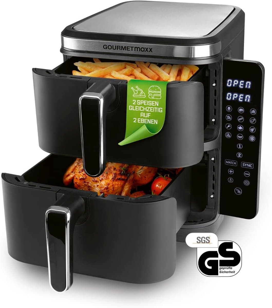 Vertikale heteluchtfriteuse 10L met 4 niveaus, Touchscreen en Ruimtebesparend Ontwerp — afbeelding 1