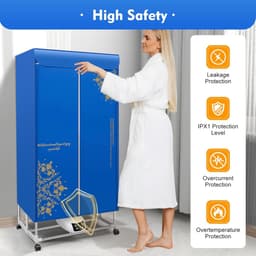 Elektrische Wasdroger - Inklapbare Droger - Snel Kleding Drogen - Met Afstandsbediening - 70 x 50 x 150 cm — thumbnail 4
