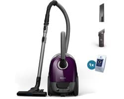Philips Performer Compact 3000 Series XD3100/06 - Stofzuiger met Zak - Paars - + 2 Extra Mondstukken — afbeelding 1