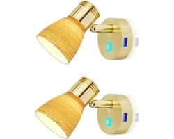 RV Leeslampjes - 12 Volt Verlichting - Camper Interieur - Met USB Poort - Goud