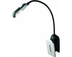 LED Boeklamp - Leeslamp Werkplekverlichting - Lezen Muziek Noten - Flexibele Hals Verstelbaar - 10x23x3.3cm - Zwart