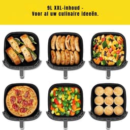 RONN® Airfryer XXL - Mini-oven - Heteluchtfriteuse - 9L - 9 Programma's - Zwart - 30cm x 32cm x 31cm — thumbnail 9