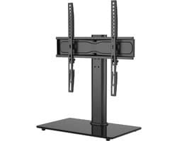 TV Standaard - TV Statief - 26 tot 55inch - Tafelstandaard voor Televisie - LCD/LED/Plasma tv's - in Hoogte Verstelbaar - Kantelbaar - tot 45kg - Zwart