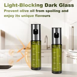 Namajunas - Oliesproeier 100ml voor de keuken - Olijfolie Sprayer 100ml - 2 stuks - UV beschermglas - Airfryer Accessoires - Keukengerei - Voor BBQ, Bakken & Koken, salades, bakken - Trechter & Schoonmaakborstel — thumbnail 2