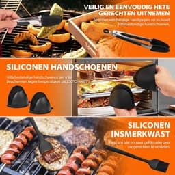 Somstyle Accessoires Set Geschikt voor Ninja Foodi AF140EU, AF300EU, AF400EU, AF500EU & SL400EU Dubbele Airfryer - 19-Delig - Heteluchtfriteuse Mandje - Zwart — thumbnail 3