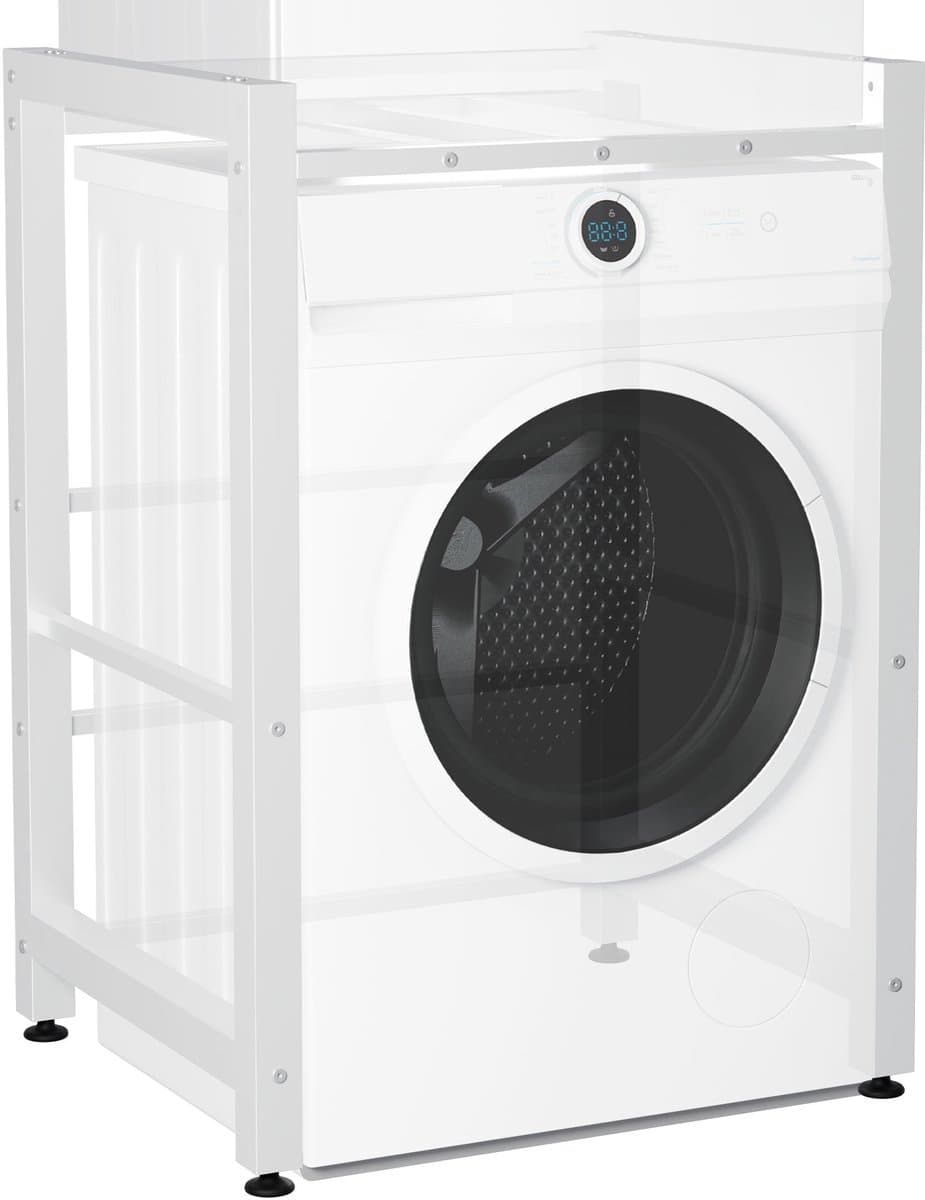 CLP Medina Wasmachinerek - Wasmachine verhoger - Wasmachine Sokkel - Universele Wasmachine Onderstel - Voor 2 huishoudelijke apparaten wit — afbeelding 1