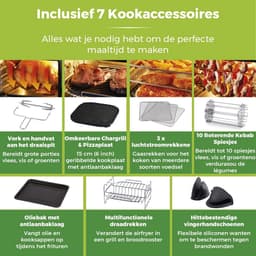 Digitale Airfryer Oven 10-in-1 met Snel Luchtcirculatie en 60-Minuten Timer, 11 L, 2000 W, Zwart — thumbnail 5