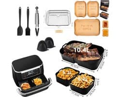 Geschikt voor Ninja AF400 AF500 airfryer accessoireset - siliconen binnenpan - grillrooster - stoomrooster - siliconen bakplaat - bakvorm