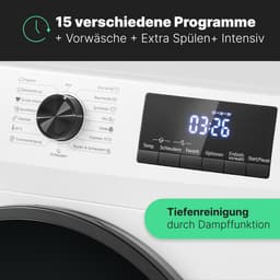 Bomann WA 7175 W Wasmachine - 7KG - 1400 toeren - 15 programma's - Stoomfunctie - Energieklasse A - 10 jaar motorgarantie — thumbnail 13