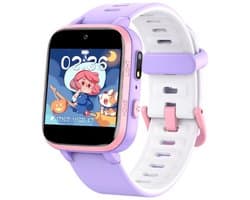 West Watch Kinder Smartwatch WERKT ZONDER APP Cloud (6-10 jaar) - Spelletjes- Stappenteller- Camera - Model River - Paars/Roze