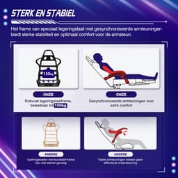 Hiaonyx Gaming Stoel - 170° Verstelbare Rugleuning - Gaming Stoel met inklapbare Voetsteun - racerstijl - Geïntegreerde Armleuningen - Maximale Belastbaarheid 150kg - met stille wielen - Zwart Grijs — thumbnail 5