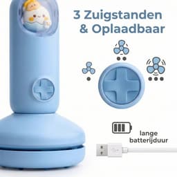 Draadloze mini-bureaustofzuiger - Oplaadbare bureaustofzuiger voor het reinigen van toetsenborden en ander stof - Draagbaar - Blauw — thumbnail 4