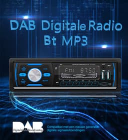ESSGOO DAB Autoradio - Autoradio met Bluetooth - 1 din Autoradio - Dab+ en AM/FM Radio - Handsfree bellen - Usb, Aux, Tf - 4 x 60 Watt — thumbnail 4