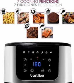 Digitale Luchtfriteuse 5,5 Liter 1800W Met Geborsteld Staal — thumbnail 6