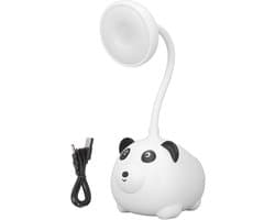Oplaadbare Kinderleeslamp met Flexibele Zwanenhals en Pennenhouder - Panda Nachtlampje
