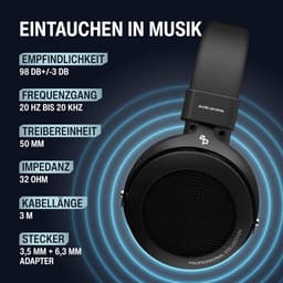 Professionele Over-Ear Hifi Koptelefoon Open Design met Koffer en Adapters — thumbnail 3