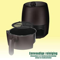 Zyrex® Mini airfryer - Airfryer - Airfryer klein - Zwart - 22cm x 28cm x 27cm — thumbnail 2