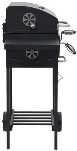 vidaXL Houtskoolbarbecue met onderplank zwart — thumbnail 4