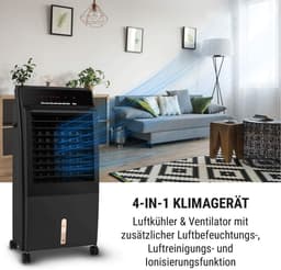BlXc® Mobiele Luchtkoeler zonder afvoerslang - stil met afstandsbediening en timer - 75 uur - 60 dBA - 4-in-1 luchtkoeler en luchtbevochtiger - mobiele ventilator met waterkoeling. Incl Afstandsbediening. — thumbnail 4